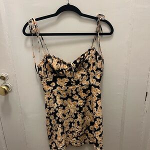 Realisation Par Black and Yellow Floral Dress